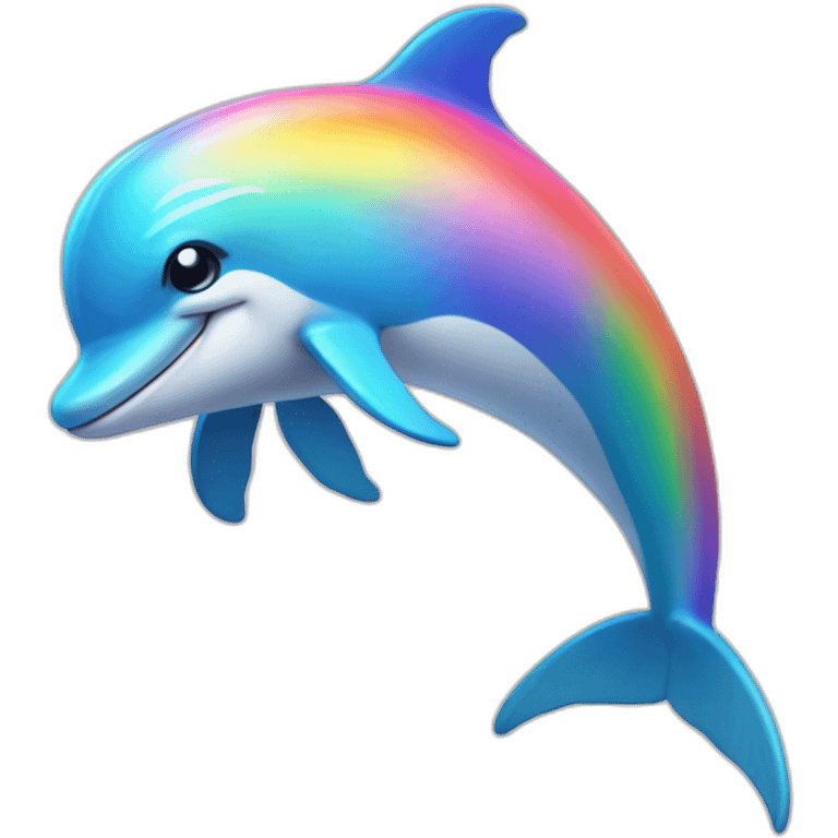 Rainbow Dolphin Full Body emoji