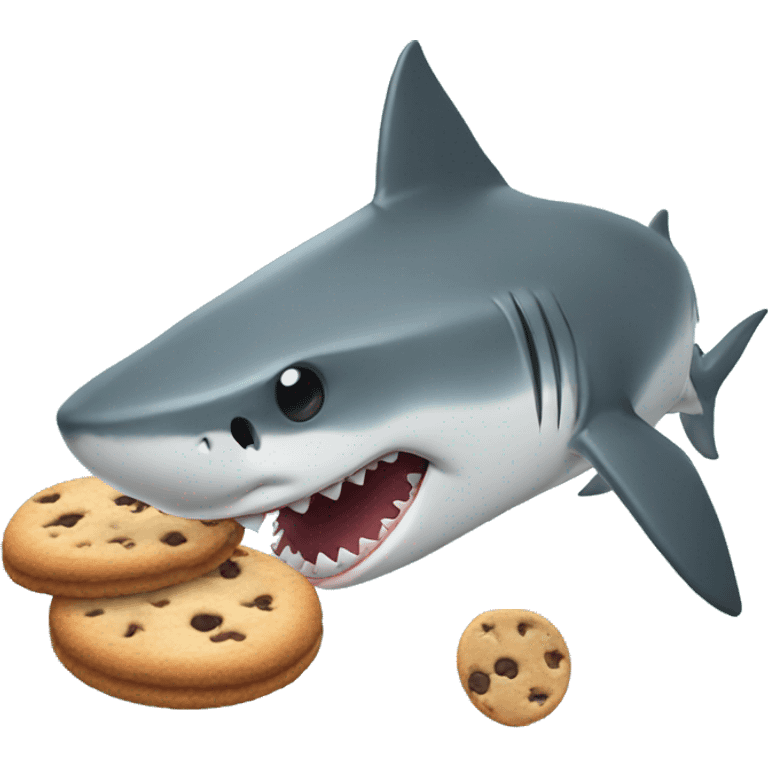 shark with cookie emoji