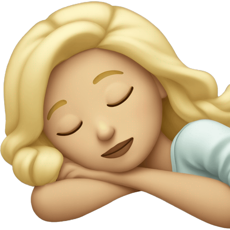 Blonde girl sleeping emoji