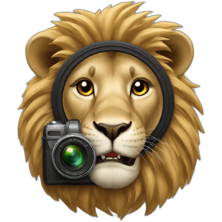 lion with camera emoji