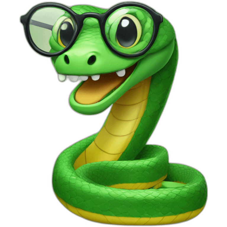 happy snake with glasses emoji