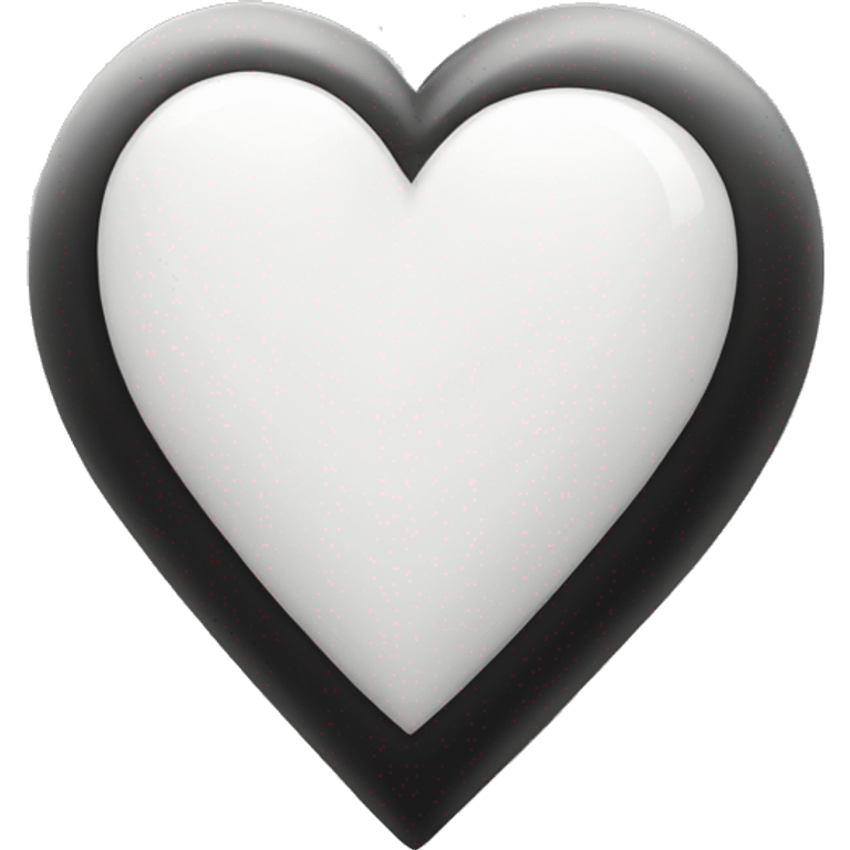 white and black elegant heart  emoji