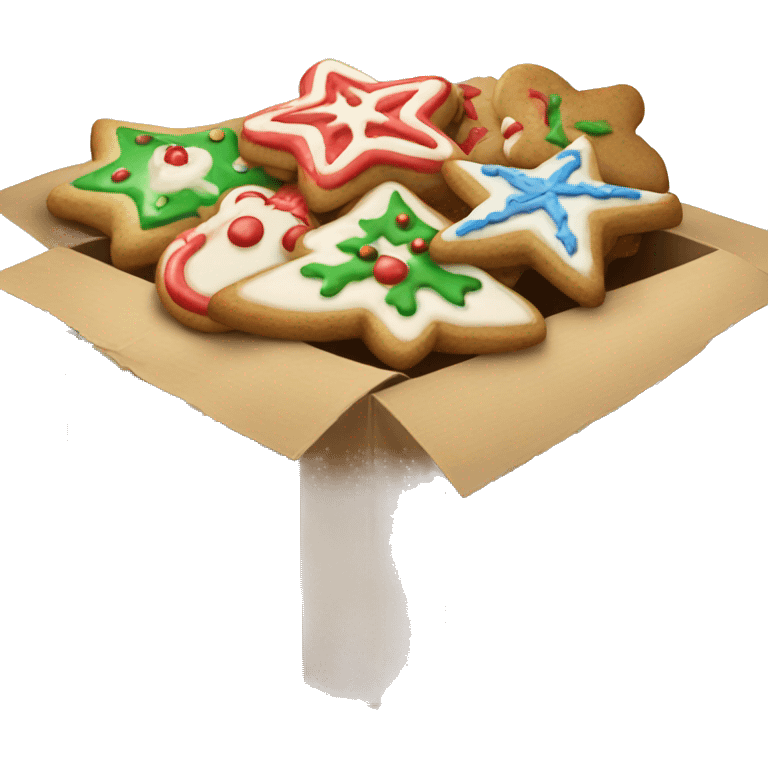 Box of Christmas cookies emoji