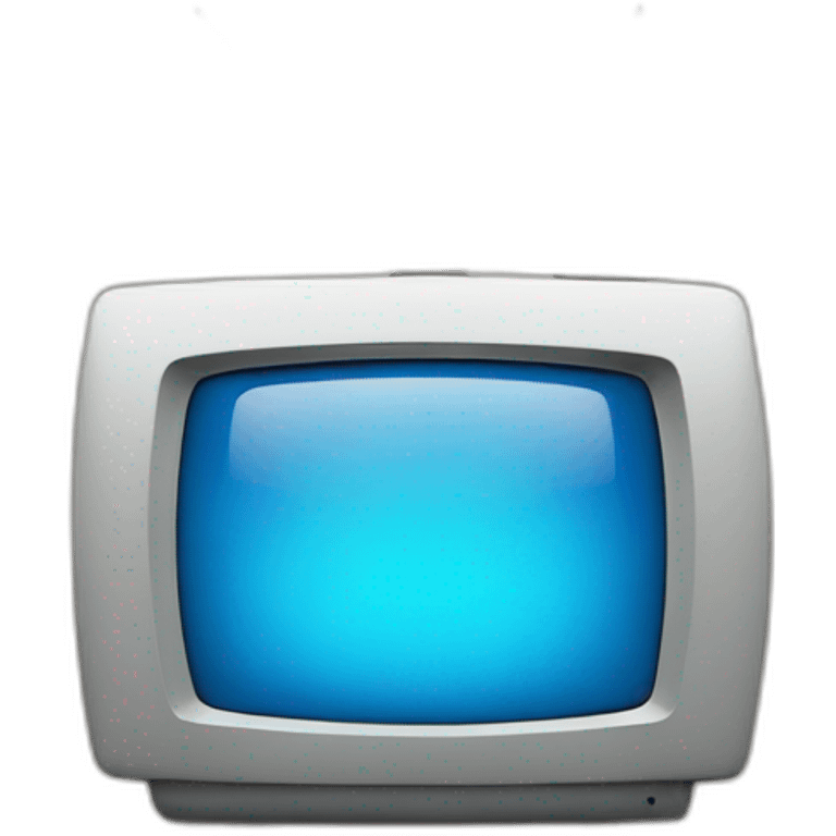 a blue tv that says in the middle BTG emoji