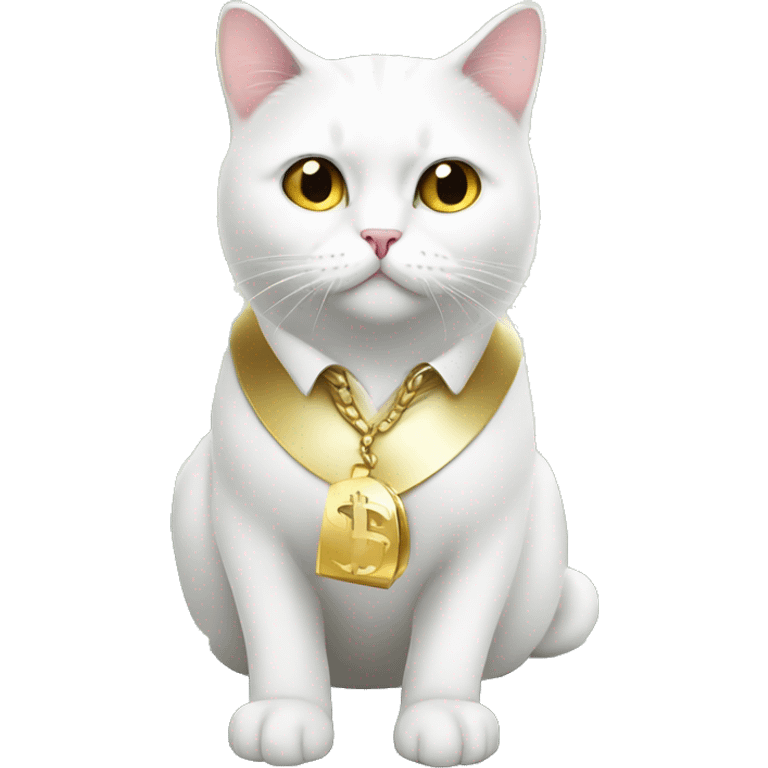 Millionaire white British cat with money  emoji