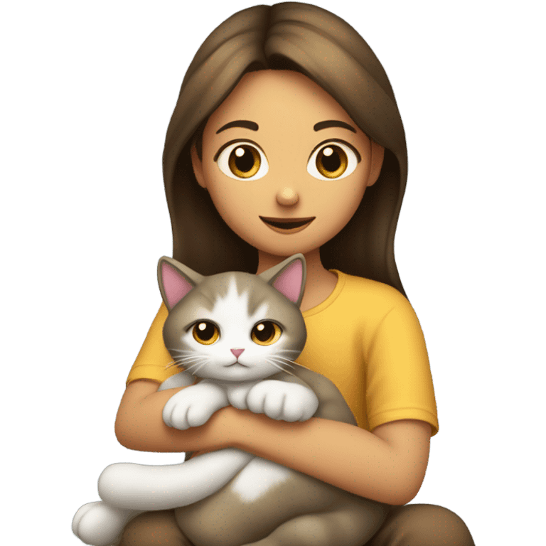 Girl with cat emoji