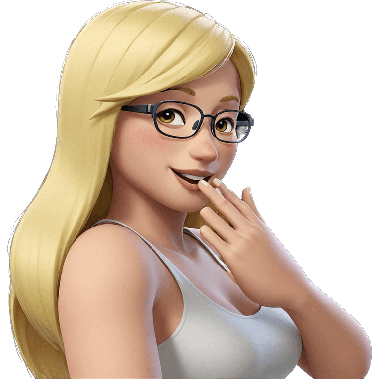 smiling girl with glasses emoji