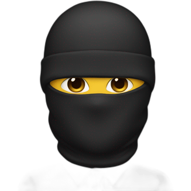 man in suit and black balaclava emoji