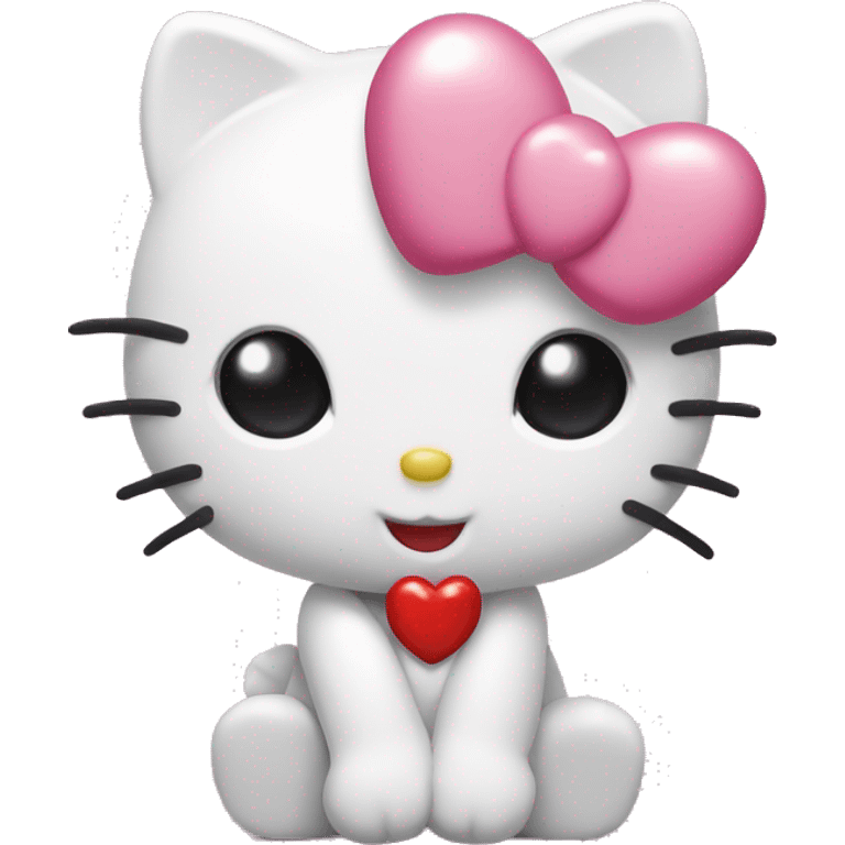 hello kitty with heart emoji