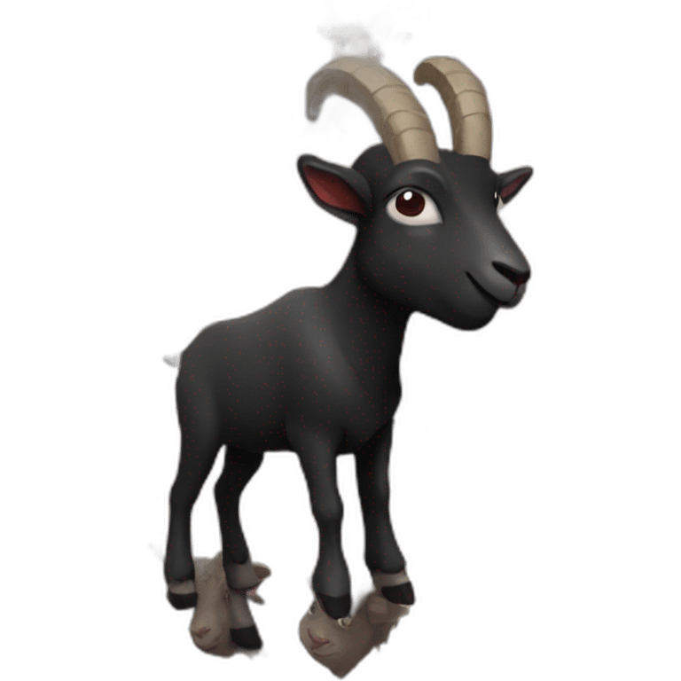 Black goat is on the red star emoji