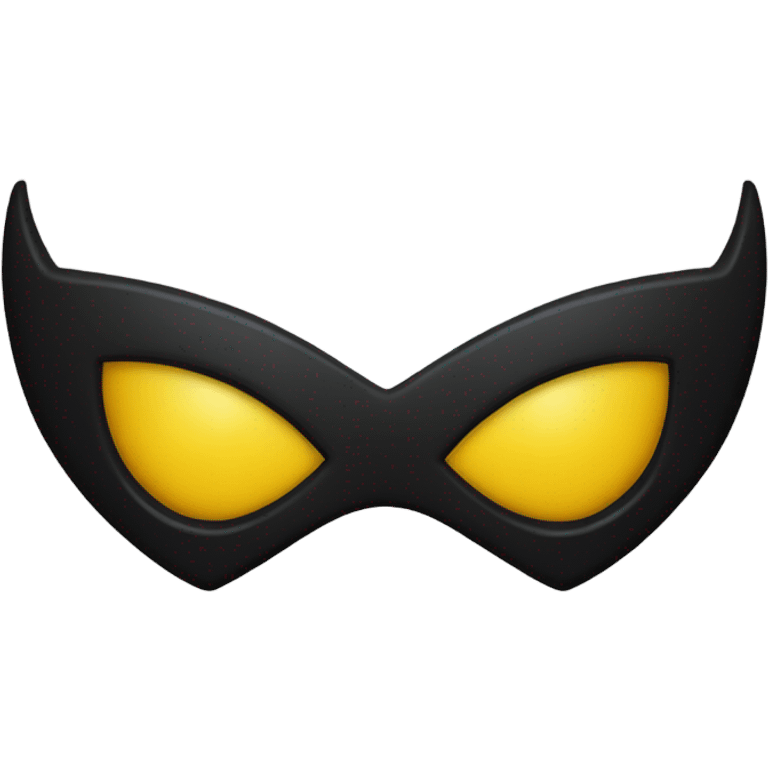 A bold superhero emoji with bat ears, sharp eyes, and a dark mask. The design is black and yellow, with a fierce, heroic expression emoji