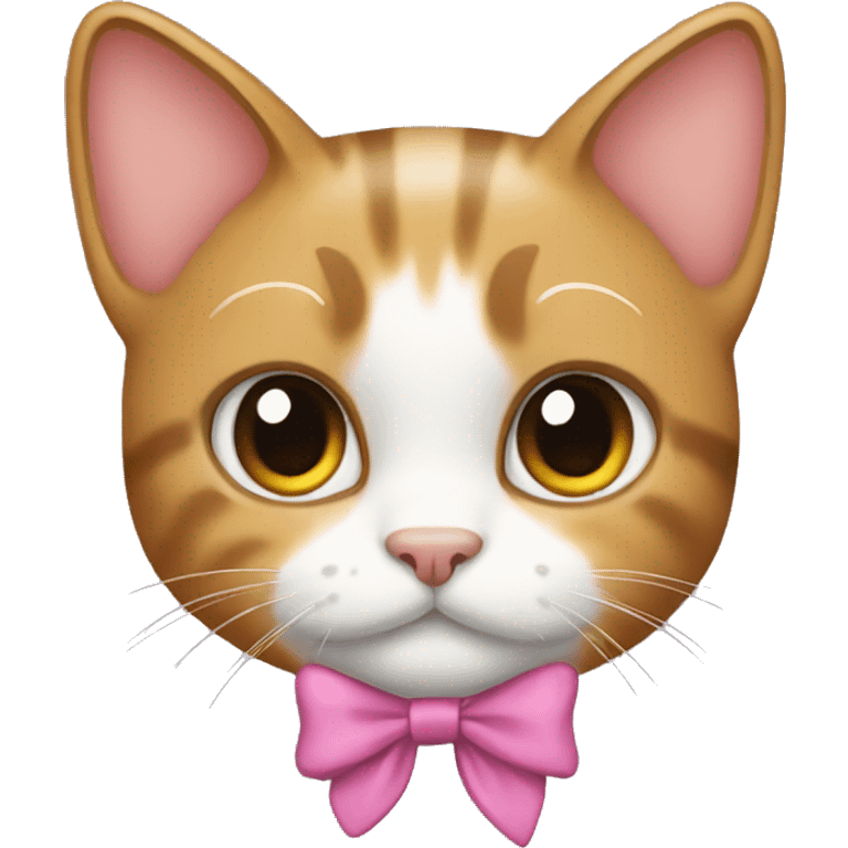 A cat wearing a bow emoji