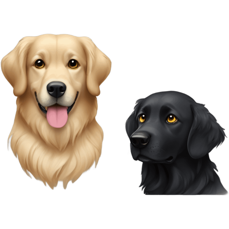 black golden retriever and a blind eye emoji