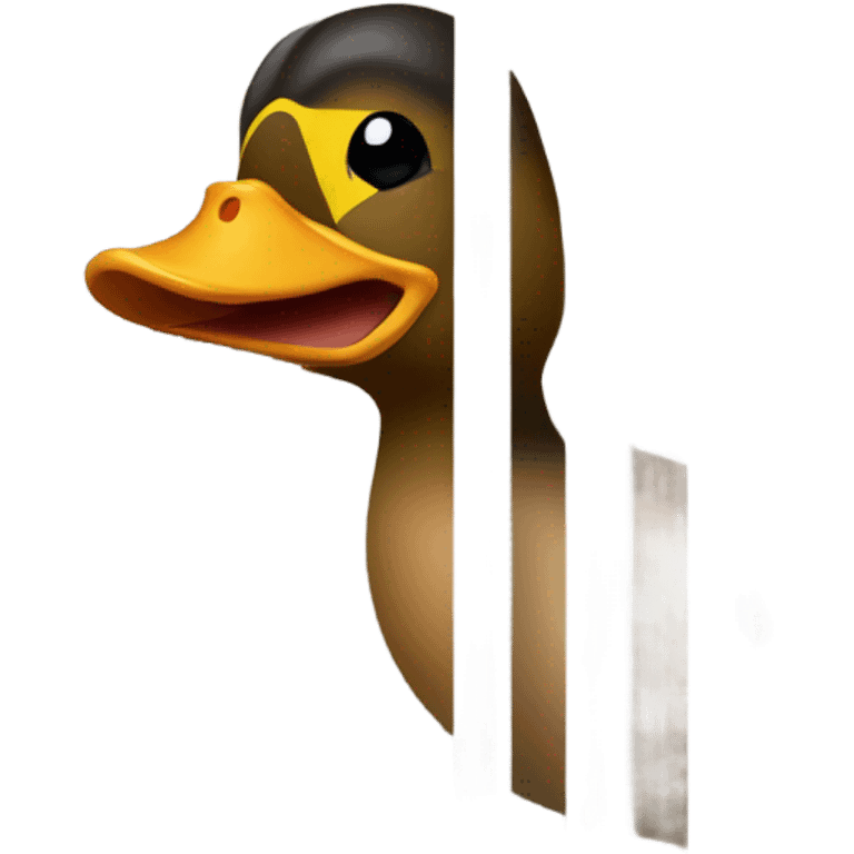 duck peeking through blinds emoji