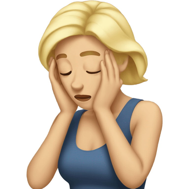 Blond woman who is facepalming emoji