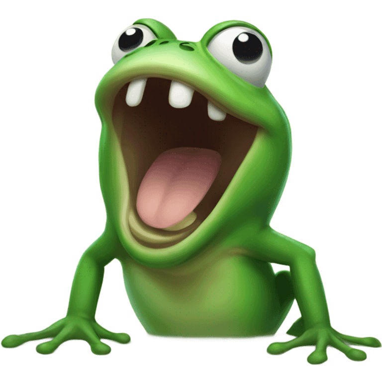 Frog screaming emoji