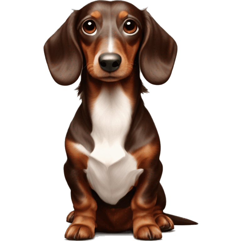 long haired dachshund chocolate and cream dappled  emoji