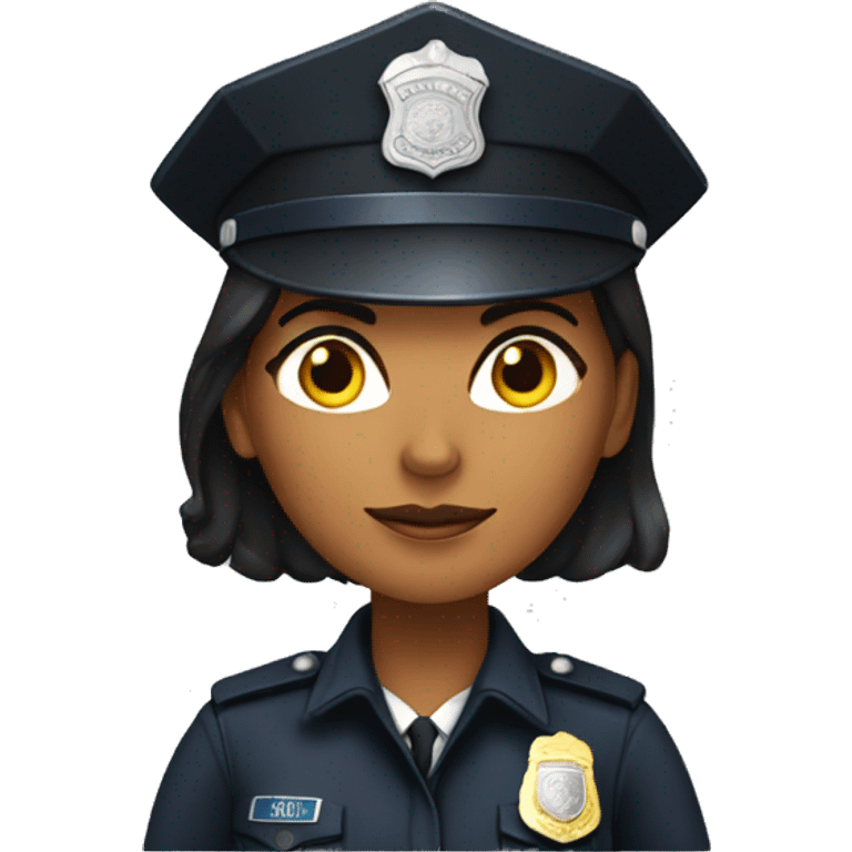 Mujer policía negra enojada emoji