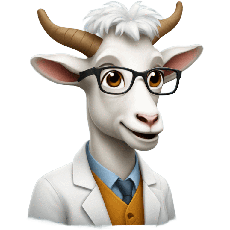 Professor Einstein goat  emoji