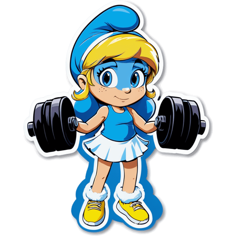 Smurfette in the gym emoji