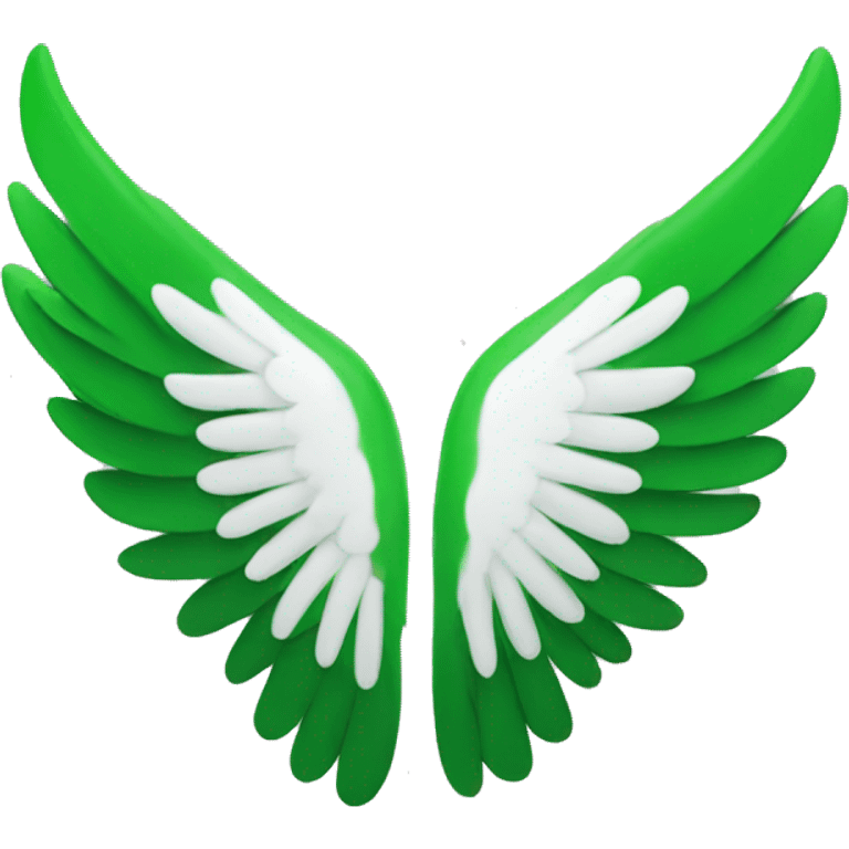 Wings, green, white. emoji