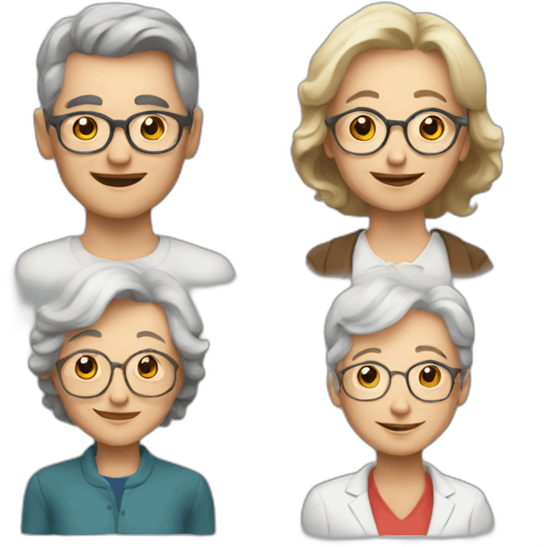 Old classmates together with older teacher emoji