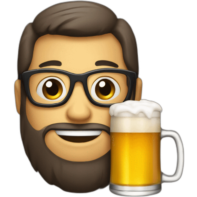 Chat avec une bière emoji