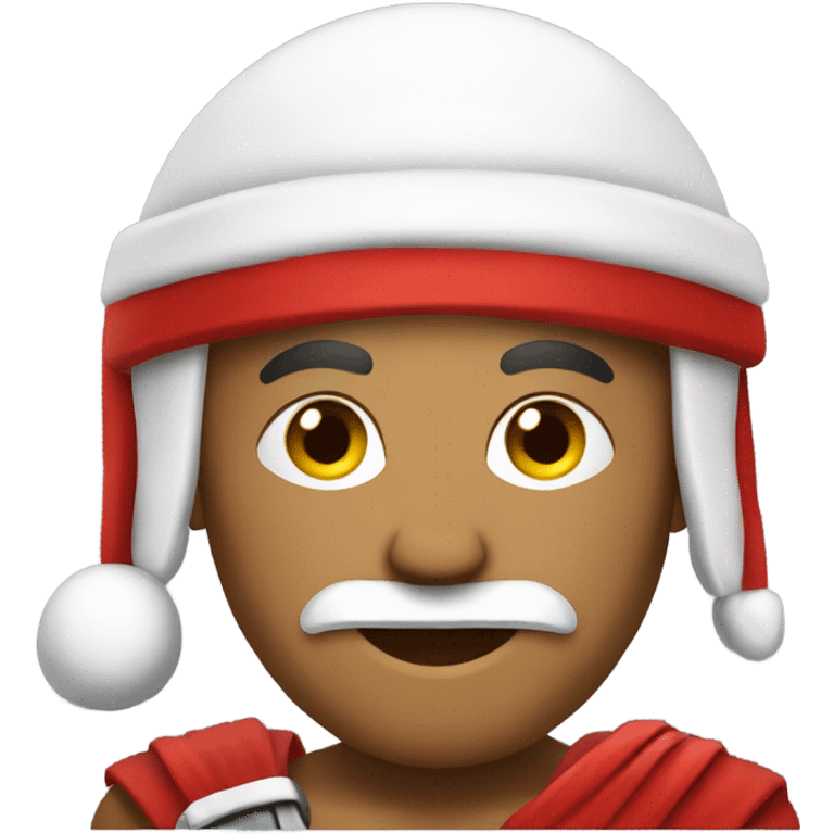 spartan male wearing santa hat emoji