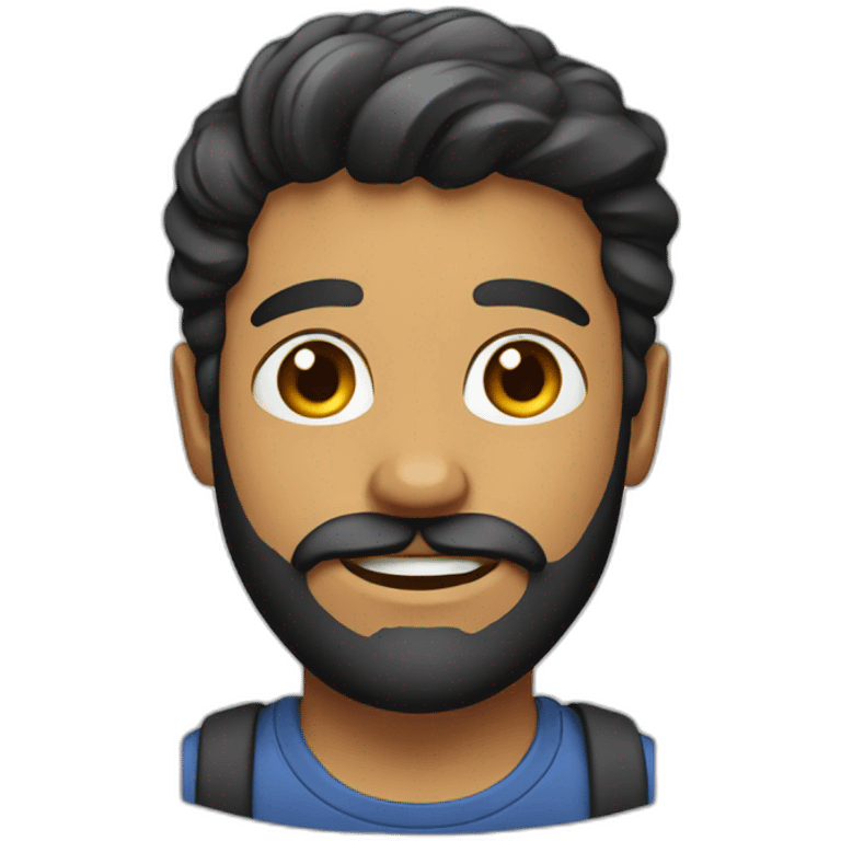 young man with beard and mustache emoji