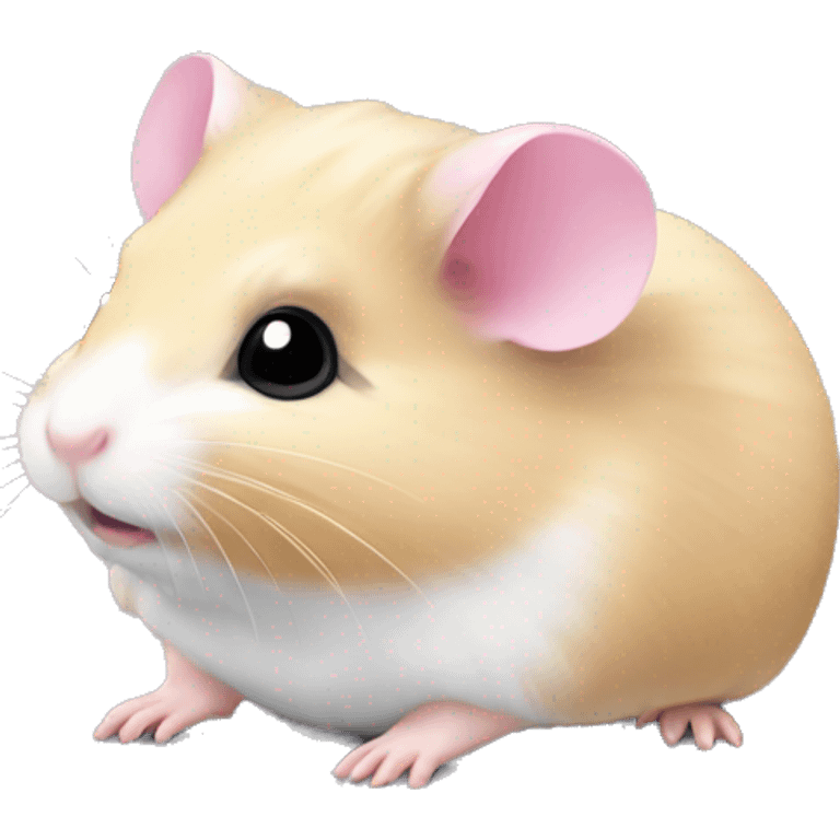 hamster visage gris  ému avec noeud rose  emoji