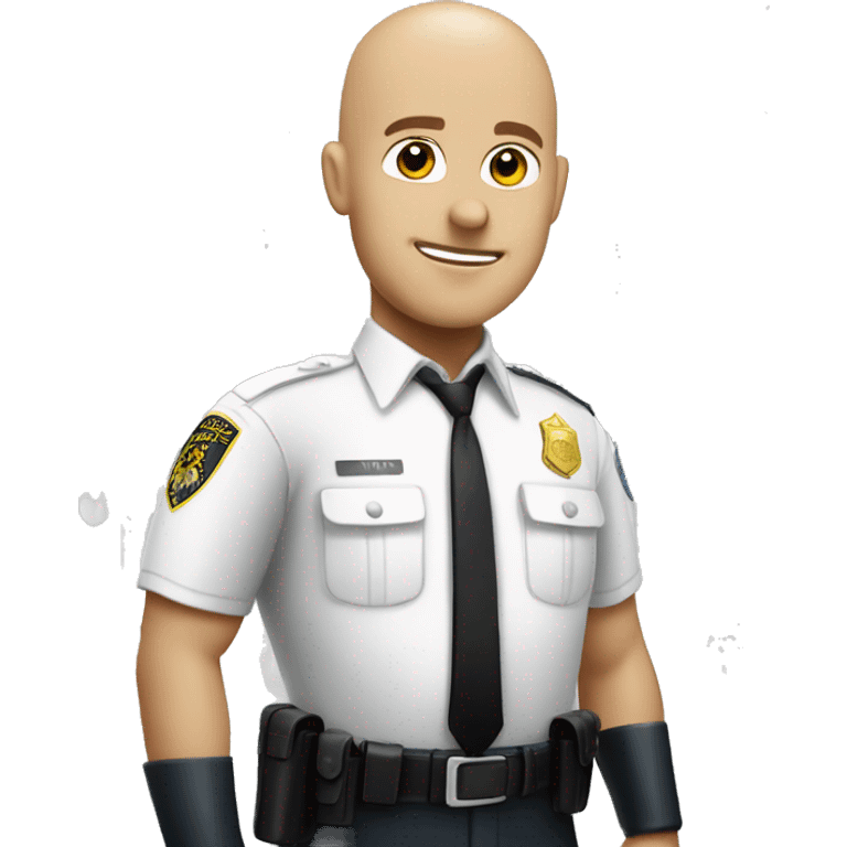 A White Police man bald with Big ANGEL WINGS emoji