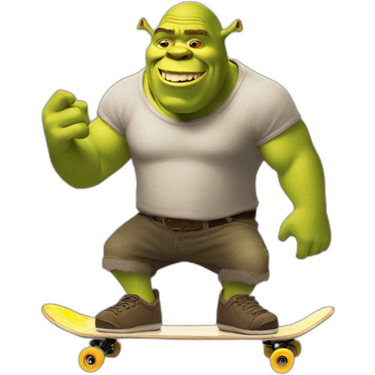 shrek on a skateboard emoji