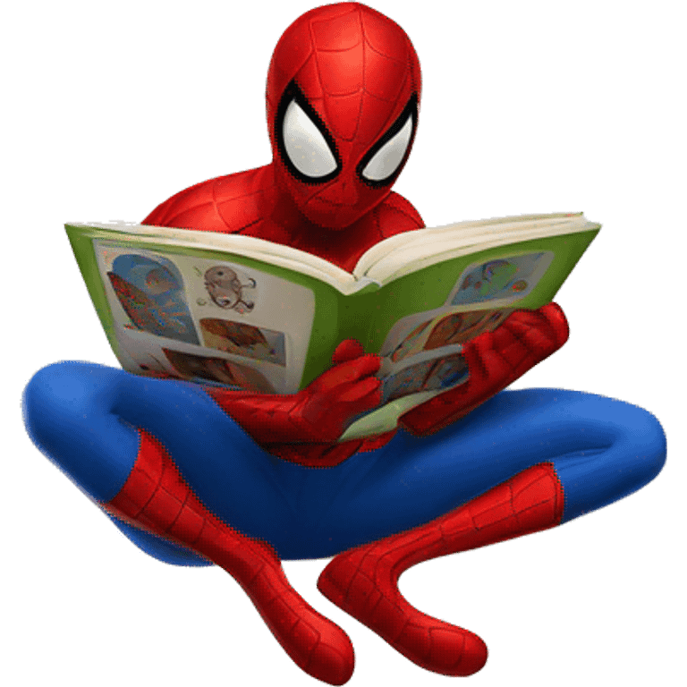 Spider man reading fun emoji