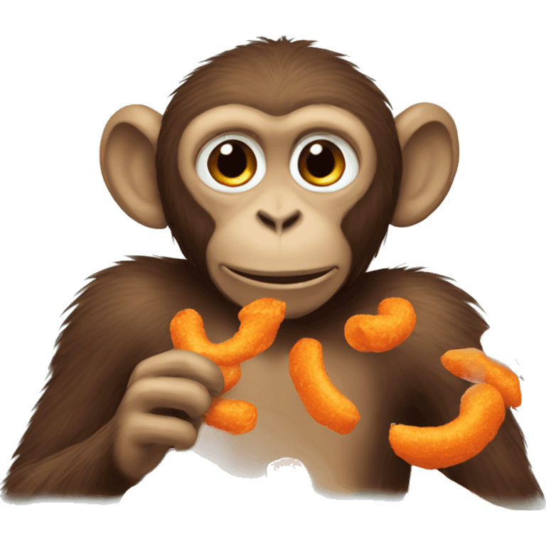 monkey eating hot cheetos emoji