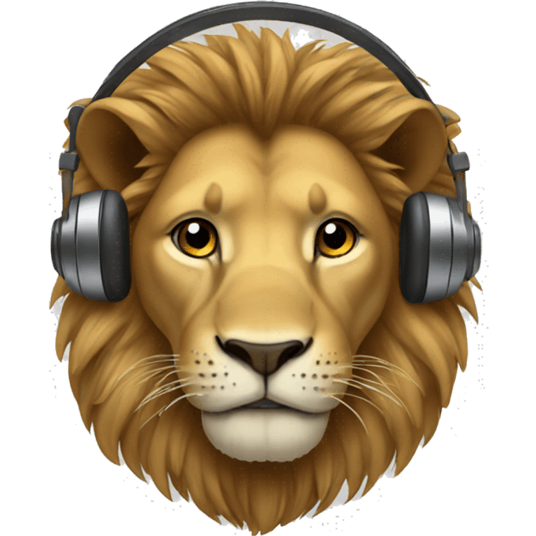 lion with headphones emoji