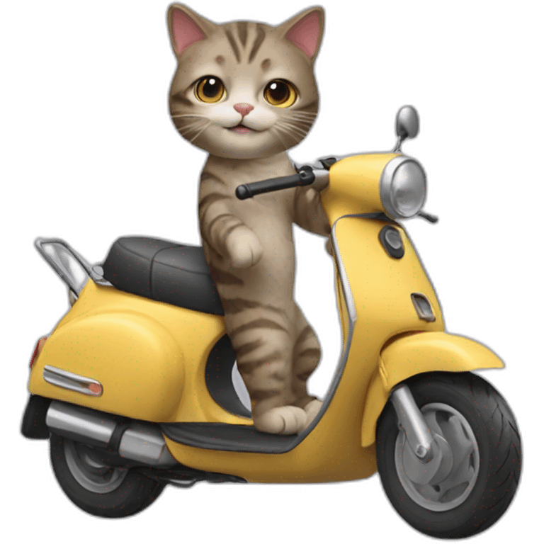 a cat on a scooter emoji