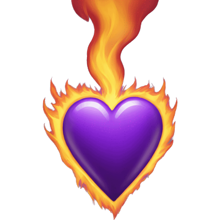 Purple heart on fire emoji