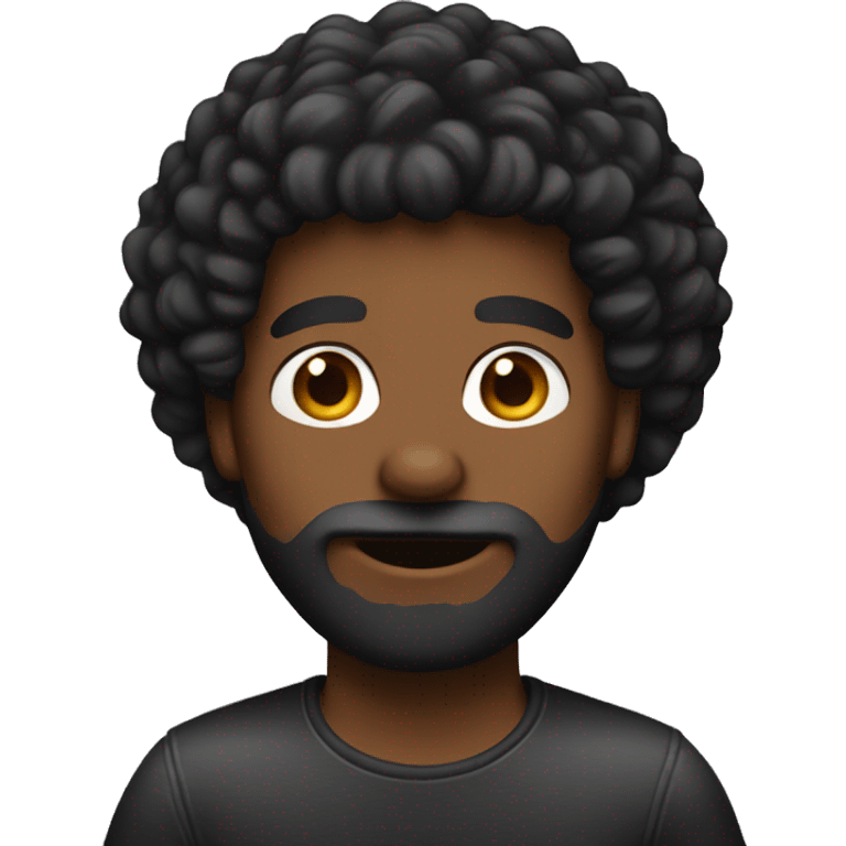 Emoji negro com barba  emoji