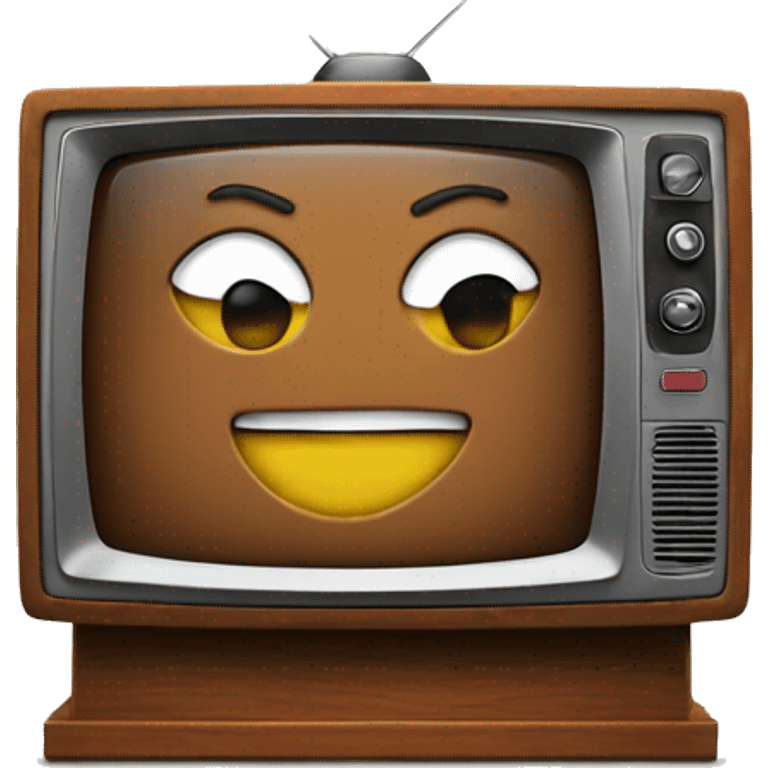 90s TV on a wood stand emoji