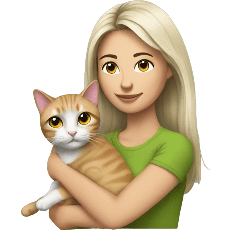 My wife with a cat emoji