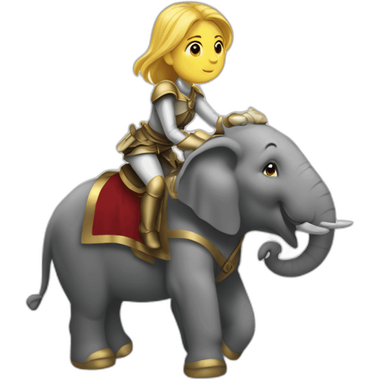 Jeanne d’arc sur un éléphant emoji