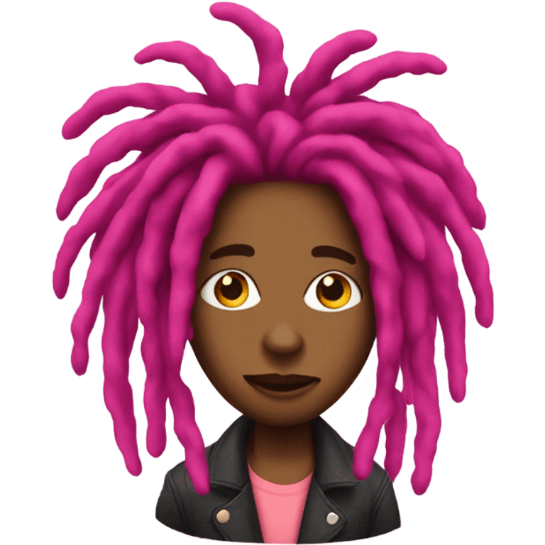 cool emoji with pink dreads  emoji