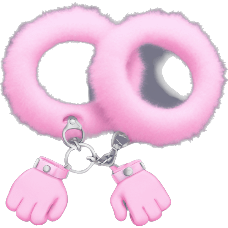 2 Pink fluffy hand cuffs emoji