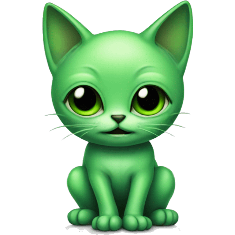 green alien kitten emoji