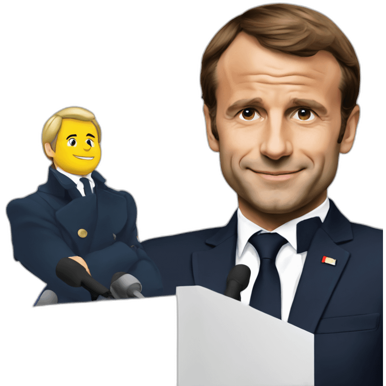 Macron en couleur emoji