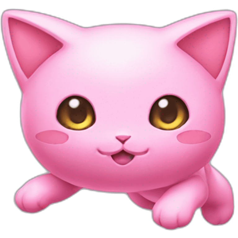 pink mew pokemon levitating emoji