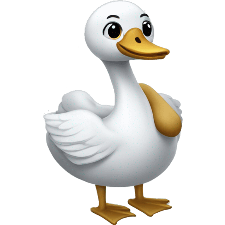 A swan (bird) dressed as a clinician emoji