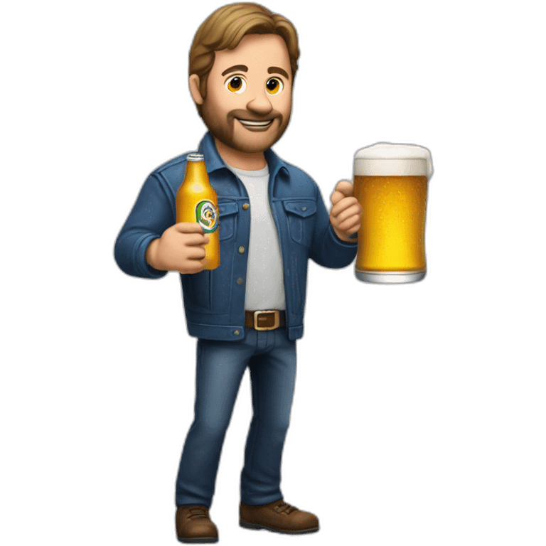 chuck noris holds a beer in his hand emoji