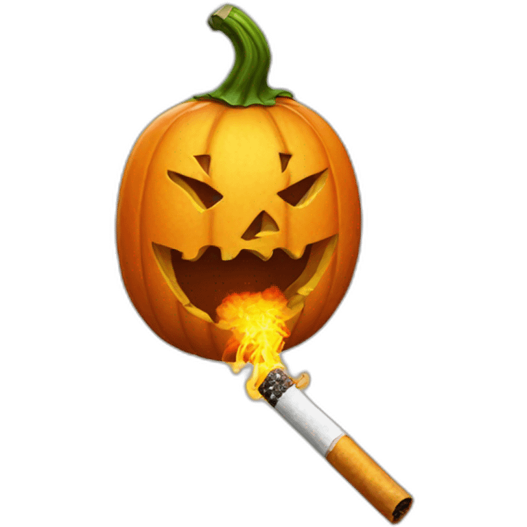 Halloween pumpkin smoking emoji