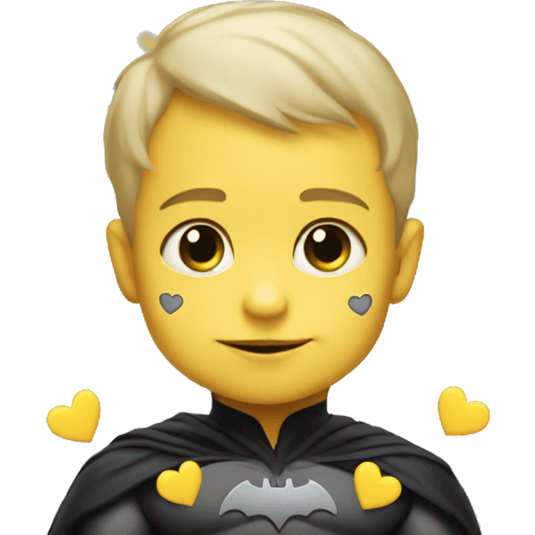  Baby Batman with small yellow hearts around him emoji